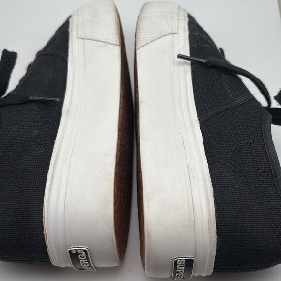Superga Women’s / Unisex Black Canvas Platform Sneaker Size 37.5 US 5.5 - Picture 5 of 10